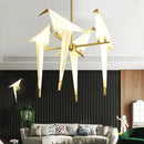 GobekUsa Gold Cage Origami Bird Chandelier - Modern Light Fixture for Home Decor