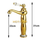 GobekUsa Gold Finish Basin Faucet with Single Handle and Ceramic Taps