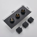GobekUsa Black Thermostatic Waterfall Rainfall Shower Faucet with Handshower