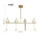 GobekUsa Love Bird Chandelier Lighting - White Gold Designer Lustre for Dining Room