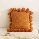 GobekUsa Boho Style Ivory Green Pink Tassles 45x45cm Cushion Cover for Home Decoration