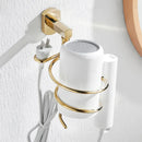 GobekUsa Hair Care Organizer Wall Shelf - Gold Hair Dryer & Straightener Holder Rack
