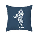 GobekUsa Blue Letter Pillowcase Solid Color Fleece Sofa Cushion, 45x45CM