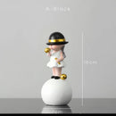 GobekUsa Bubble Gum Blowing Character Statue for Modern Home Decor