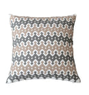 GobekUsa Grey Embroidered Cotton Pillow Cover 45x45cm for Home Decor and Living Room