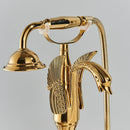 GobekUsa Golden Bird Freestanding Bathtub Faucet with Dual Crystal Handles