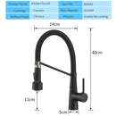 GobekUsa LED Kitchen Faucet Single Hole Pull Out Spout Black Mixer Tap