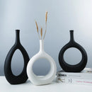 GobekUsa Ceramic Vase Nordic Style Pampas Grass Home Decor Office Ornament
