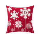 GobekUsa Christmas Embroidered Cushion Cover 45x45cm - Red Green Santa Snowflake Deer Snowman
