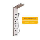 GobekUsa LED Light Shower Panel Faucet with Waterfall Rain Shower Head and Massage Jets