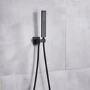 GobekUsa Black ABS Handshower Head with 150cm Stainless Hose - Wall Mounted Faucet Accessory
