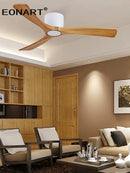 GobekUsa 36" Wooden White Ceiling Fan with Remote Control - Modern Indoor Solid Wood Fan