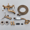 GobekUsa Dual Handle Luxury Bathtub Faucet with Handheld Shower Mixer