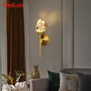 GobekUsa Crystal LED Wall Sconce Copper Light Fixture for Modern Luxury Home Decor