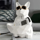 GobekUsa Cool Dog Tissue Box Holder with Storage Box Home Office Decor Dog Figurine