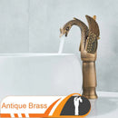 GobekUsa Golden Swan Bathroom Mixer Faucet - Deck Mount Basin Tap with One Handle