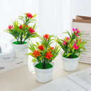 GobekUsa Artificial Flowers Bonsai Vase Mini Potted Home Decor Wedding DIY Flowerpot