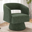 Swivel Barrel Accent Chair — Oversized Velvet Upholstered 360° Chair for Living Room, Bedroom & Home Office