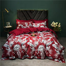 GobekUsa 1400TC Egyptian Cotton Bird Floral Bedding Set - Luxury 4Pcs