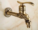 GobekUsa Dragon Carved Antique Brass Garden Bibcocks Single Cold Tap for Outdoor ★