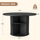 Solid Wood Convertible Dining Table with Sliding Door Storage — Black