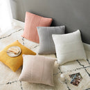 GobekUsa Knit Cushion Cover 45x45cm Solid Cotton Pillow Pink Ivory Grey Cream
