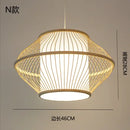 GobekUsa Japanese Bamboo Chandelier Lights for Bedroom Living Room Tea Room Zen Lamps
