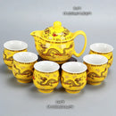 GobekUsa Dragon Teapot Tea Set, Porcelain Kung Fu Teaware for Puer Oolong Ceremony