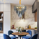 GobekUsa LED Glass Metal Leaf Chandelier: Luxury Postmodern Lighting for Home Decor, Bedroom, Living Room