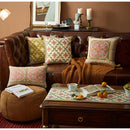 GobekUsa Datura Flowers Print Wool Velvet Mandala Cushion Cover Luxe Pillow Case