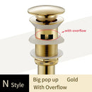 GobekUsa Brass Bathroom Sink Pop Up Drain for Lavatory Basin - HJ-0618F