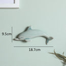 GobekUsa Dolphin Fish Ocean Background Ceramic Wall Decoration for Children's Room
