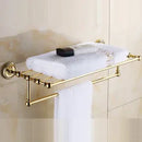 GobekUsa Gold Brass Bathroom Accessories Set: Robe Hook, Paper Holder, Towel Bar, Towel Ring