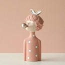 GobekUsa Bubble Girl Resin Figurines: Modern Sweet Young Girl Decor for Home, Weddings, Birthdays