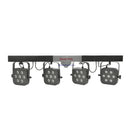 GobekUsa LED Par Kit: 4 Slim Flat Par Lights, Stand, DMX Controller, Bag Package