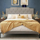 Headboard for Queen and Full Size Bed Rivet Tufted Upholstered Head Board by LJGDeals