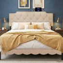 Headboard for Queen and Full Size Bed Rivet Tufted Upholstered Head Board by LJGDeals