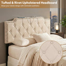 Headboard for Queen and Full Size Bed Rivet Tufted Upholstered Head Board