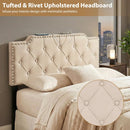 Headboard for Queen and Full Size Bed Rivet Tufted Upholstered Head Board by LJGDeals