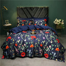 GobekUsa 1400TC Egyptian Cotton Bird Floral Bedding Set - Luxury 4Pcs