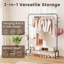 Heavy Duty Clothes Rack 50-Inch Wide Metal Garment Wardrobe Rack-Black