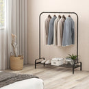 Heavy Duty Clothes Stand Rack with Top Rod and Lower Storage Shelf by LJGDeals