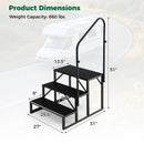 Heavy Duty Hot Tub Stair with Wide Anti-Slip Platforms for Porch and Mobile Home by LJGDeals