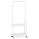 Heavy-Duty Laundry Cart with Hanging Rod and 2 Storage Baskets for Bedroom by LJGDeals