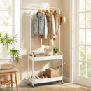 Heavy-Duty Laundry Cart with Hanging Rod and 2 Storage Baskets for Bedroom by DirectDeals