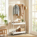 Heavy-Duty Laundry Cart with Hanging Rod and 2 Storage Baskets for Bedroom by LJGDeals