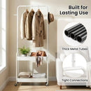 Heavy-Duty Laundry Cart with Hanging Rod and 2 Storage Baskets for Bedroom by LJGDeals