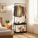Heavy-Duty Laundry Cart with Hanging Rod and 2 Storage Baskets for Bedroom by LJGDeals