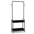 Heavy-Duty Laundry Cart with Hanging Rod and 2 Storage Baskets for Bedroom by LJGDeals