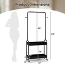 Heavy-Duty Laundry Cart with Hanging Rod and 2 Storage Baskets for Bedroom by LJGDeals